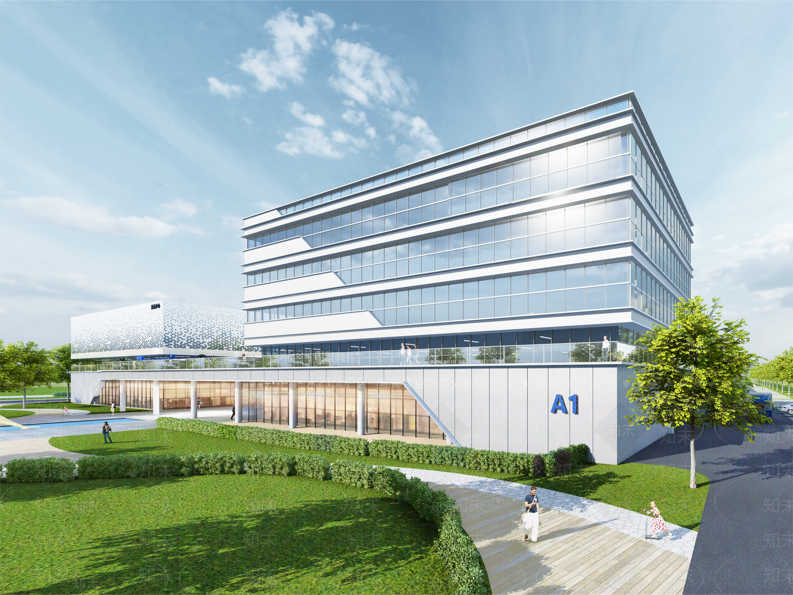 现代工业产业园办公楼SU模型下载【ID:1202360327】
