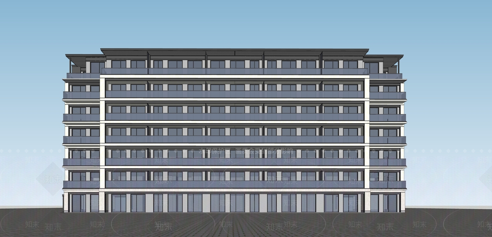 现代多层住宅SU模型下载【ID:1202363053】