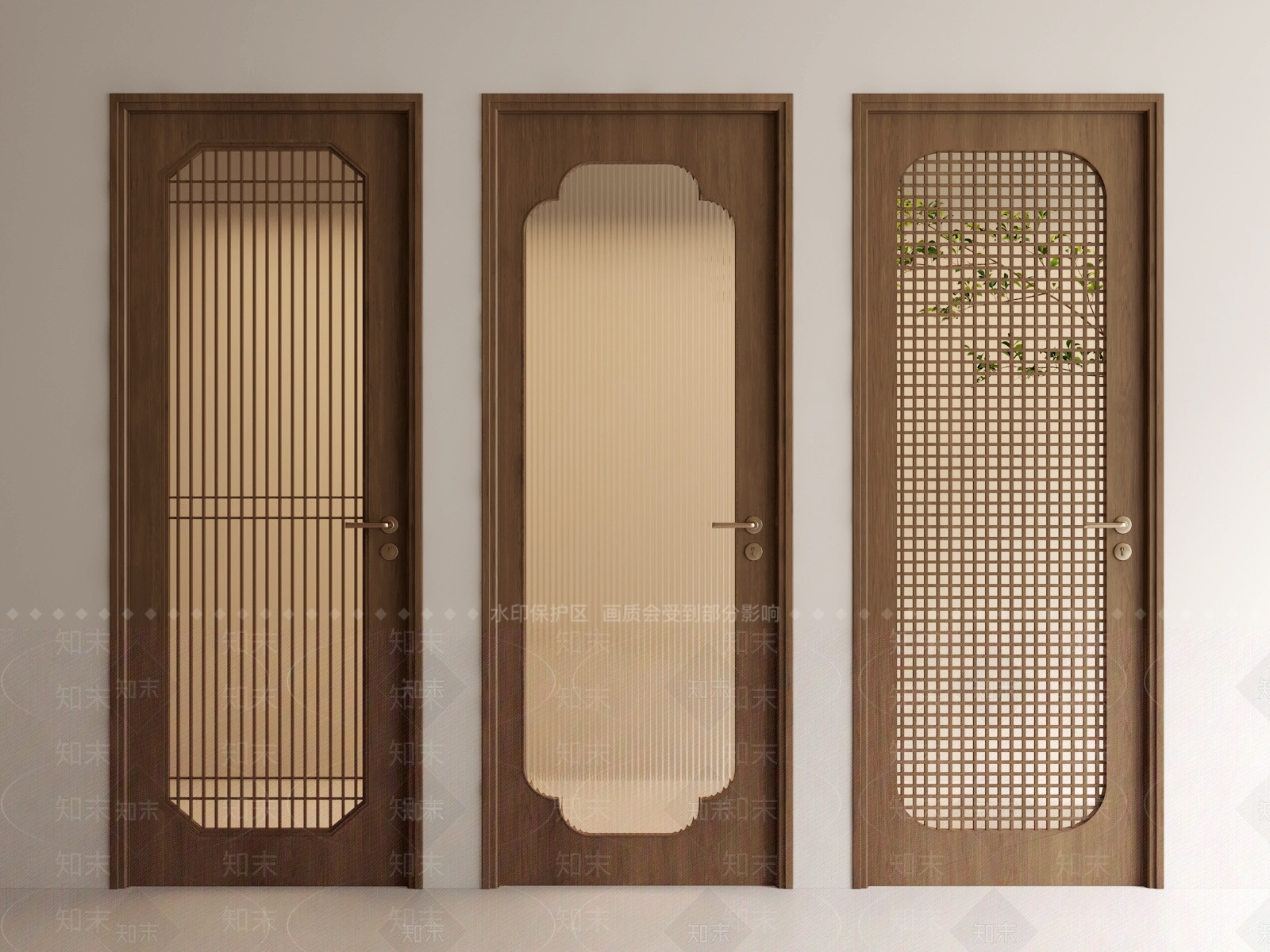 新中式中古单开门3D模型下载【ID:1202363429】