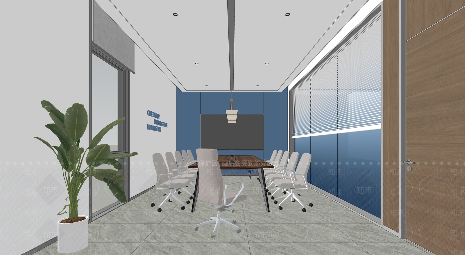 现代简约会议室SU模型下载【ID:1202363998】