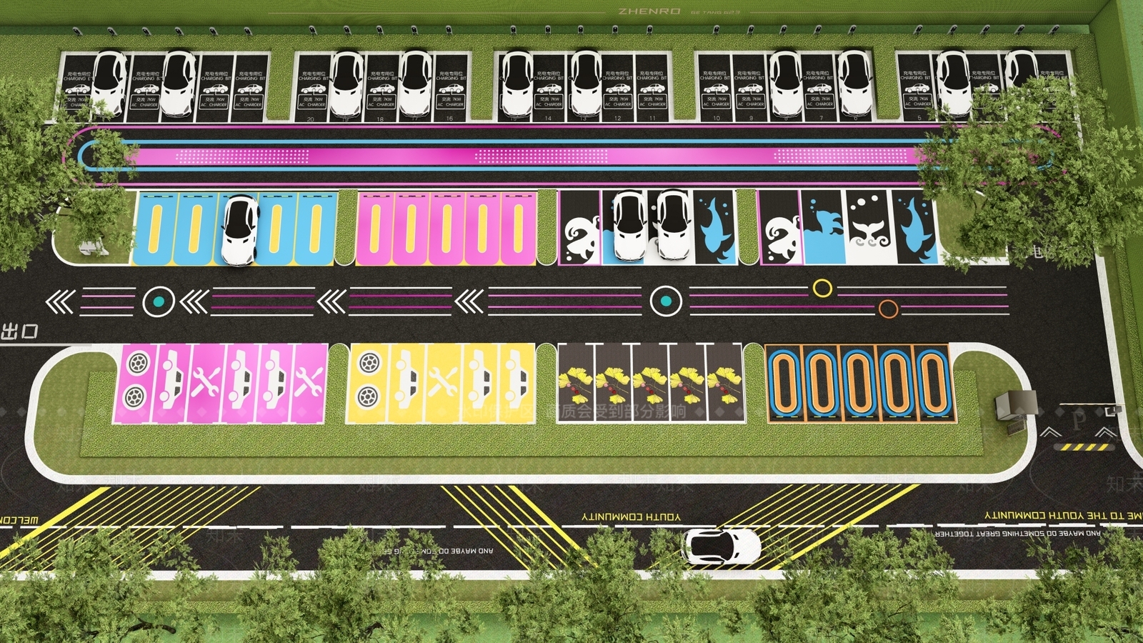 现代停车场SU模型下载【ID:1202365575】