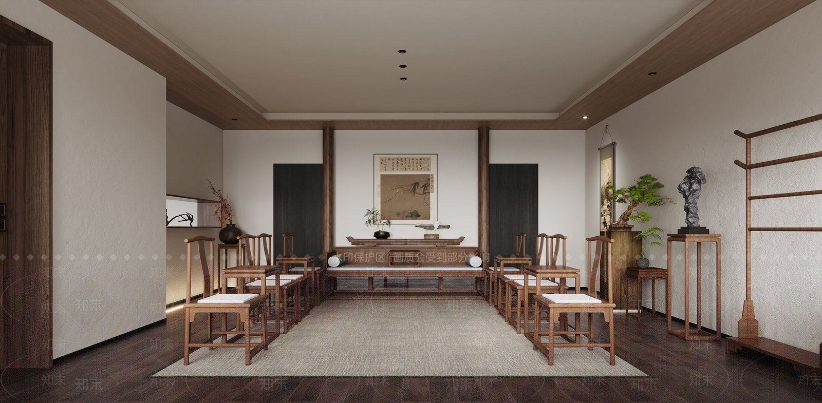 新中式中古接待室3D模型下载【ID:1202367698】