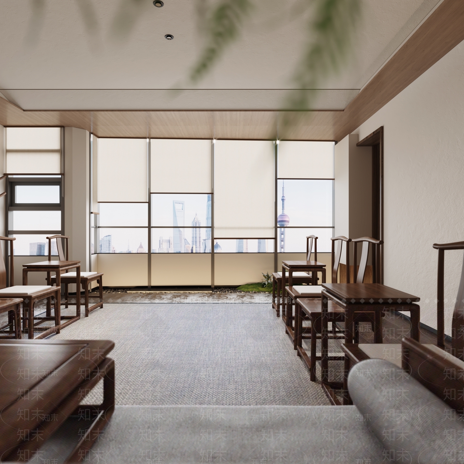 新中式中古接待室3D模型下载【ID:1202367698】