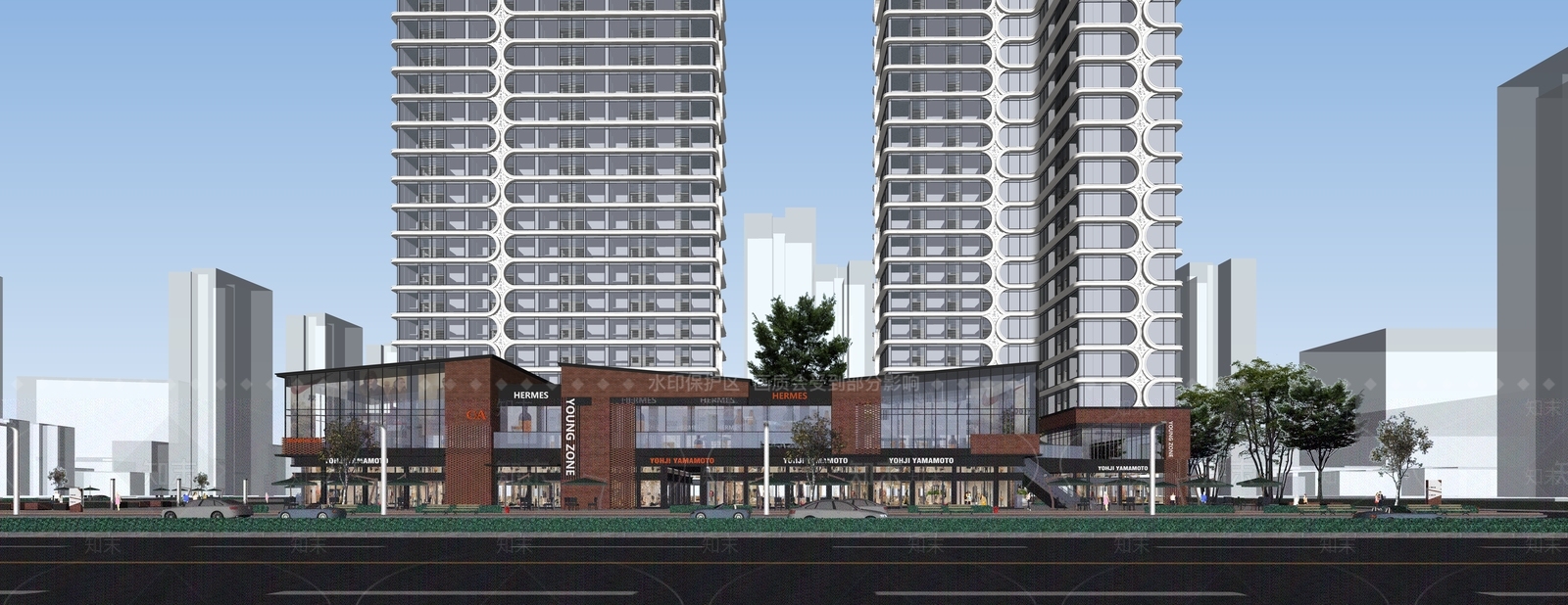 现代酒店建筑SU模型下载【ID:1202367985】