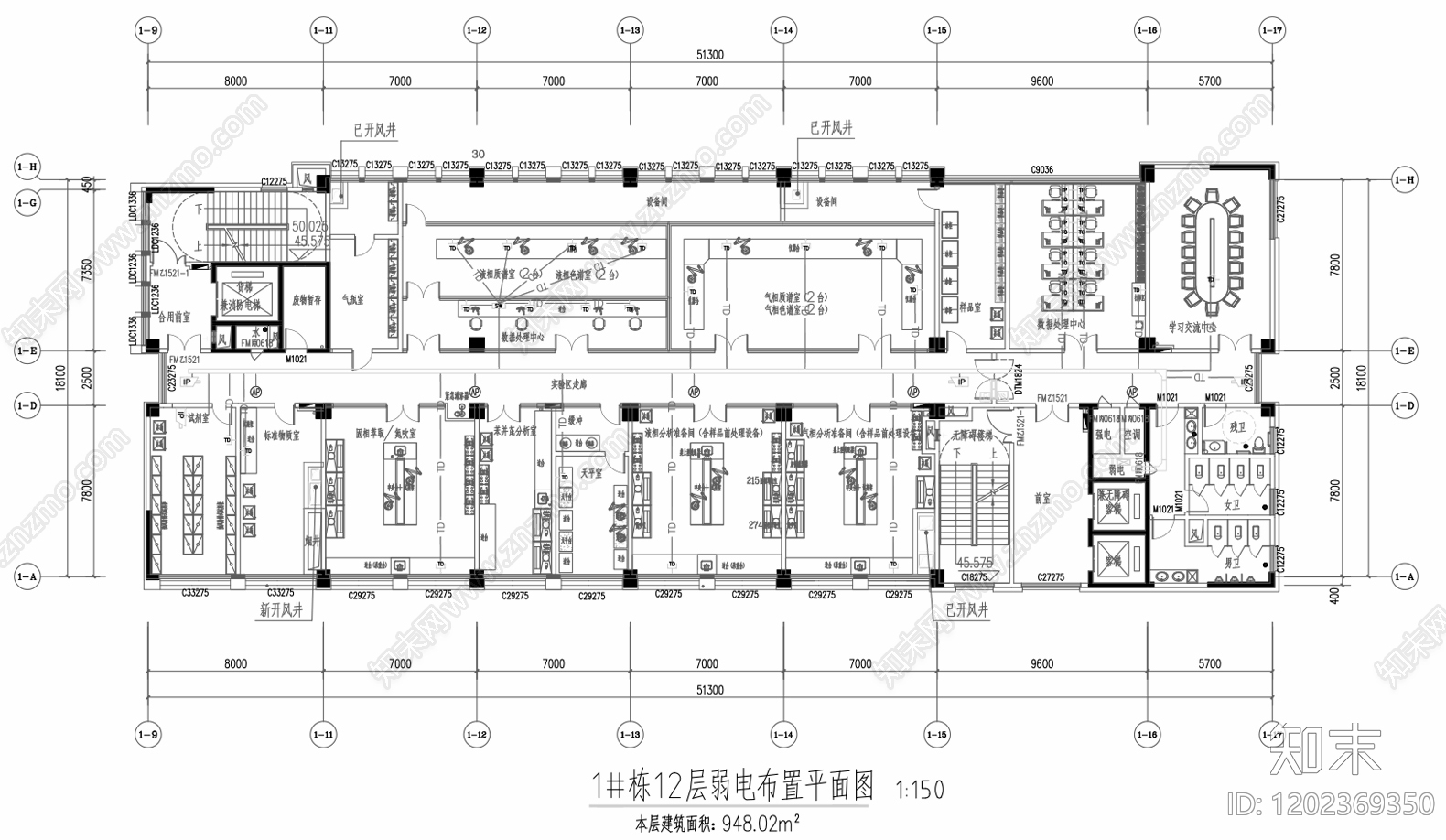 现代实验室cad施工图下载【ID:1202369350】