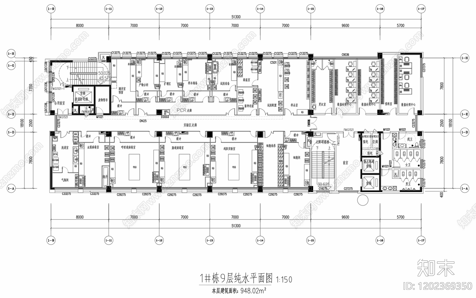 现代实验室cad施工图下载【ID:1202369350】