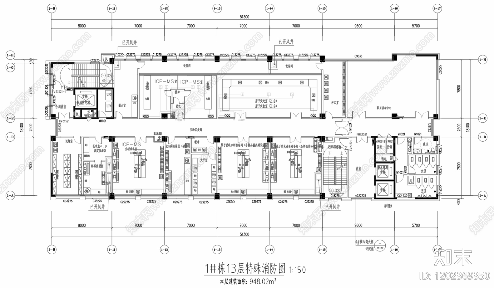 现代实验室cad施工图下载【ID:1202369350】