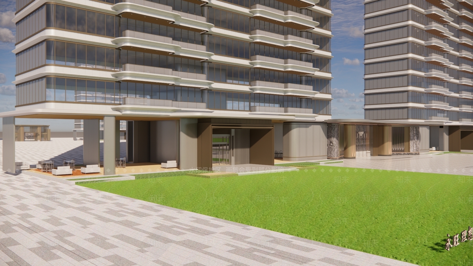 现代轻奢高层住宅SU模型下载【ID:1202370767】