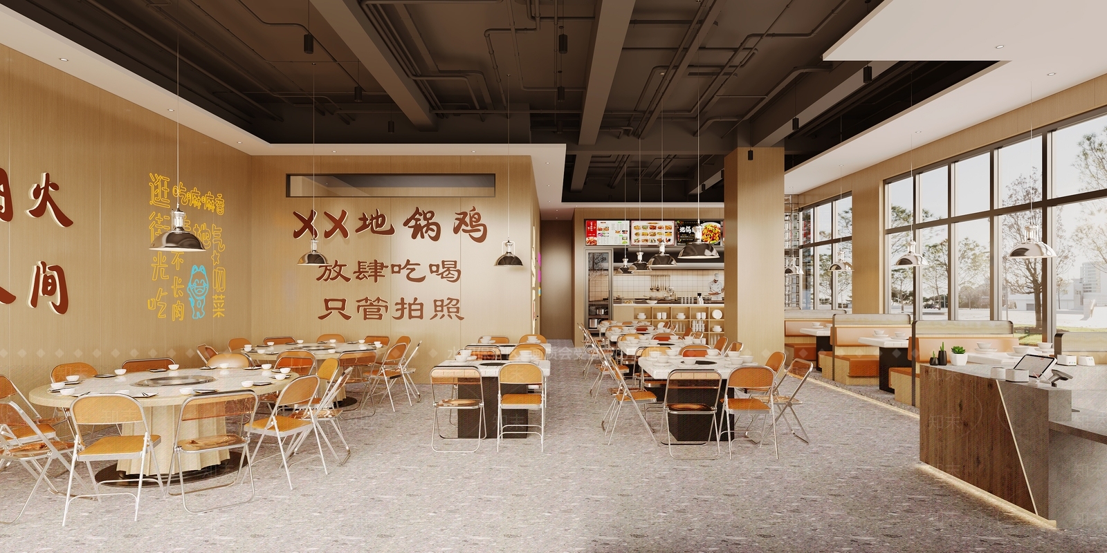 现代中餐厅3D模型下载【ID:1202371569】