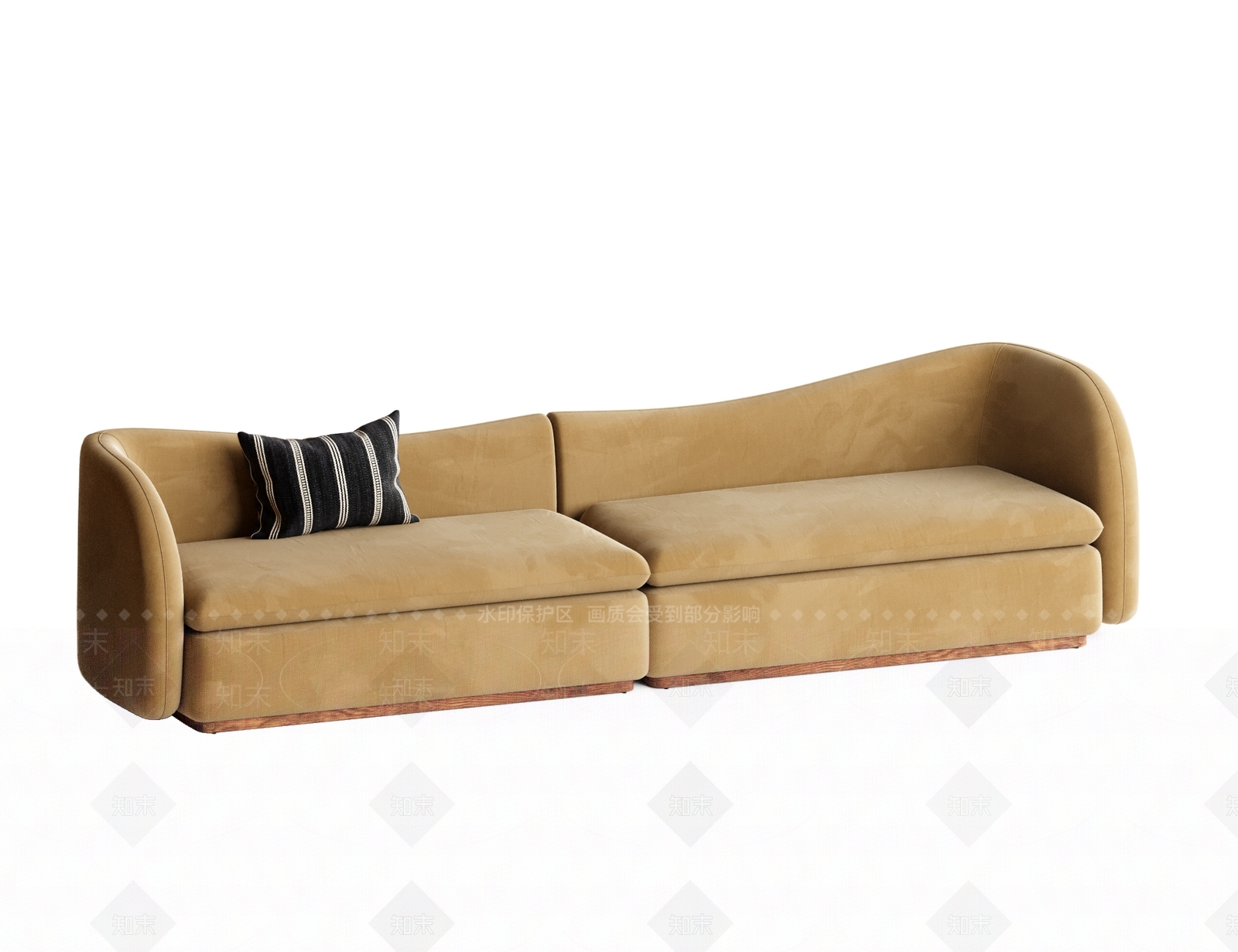 复古侘寂三人沙发SU模型下载【ID:1202375464】