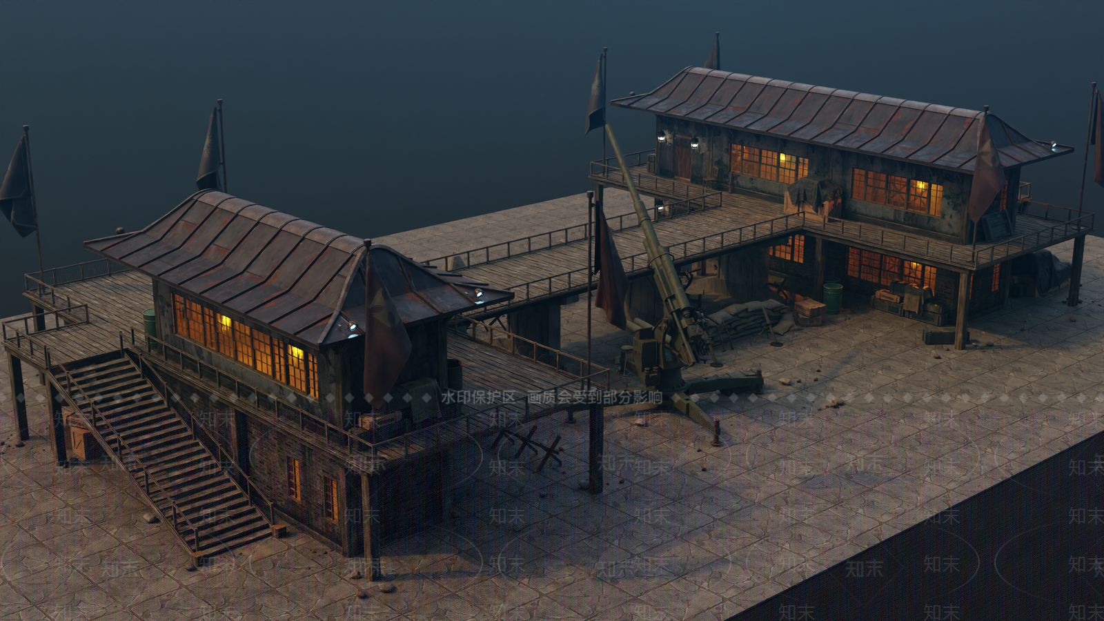 欧式复古风格建筑SU模型下载【ID:1202375828】