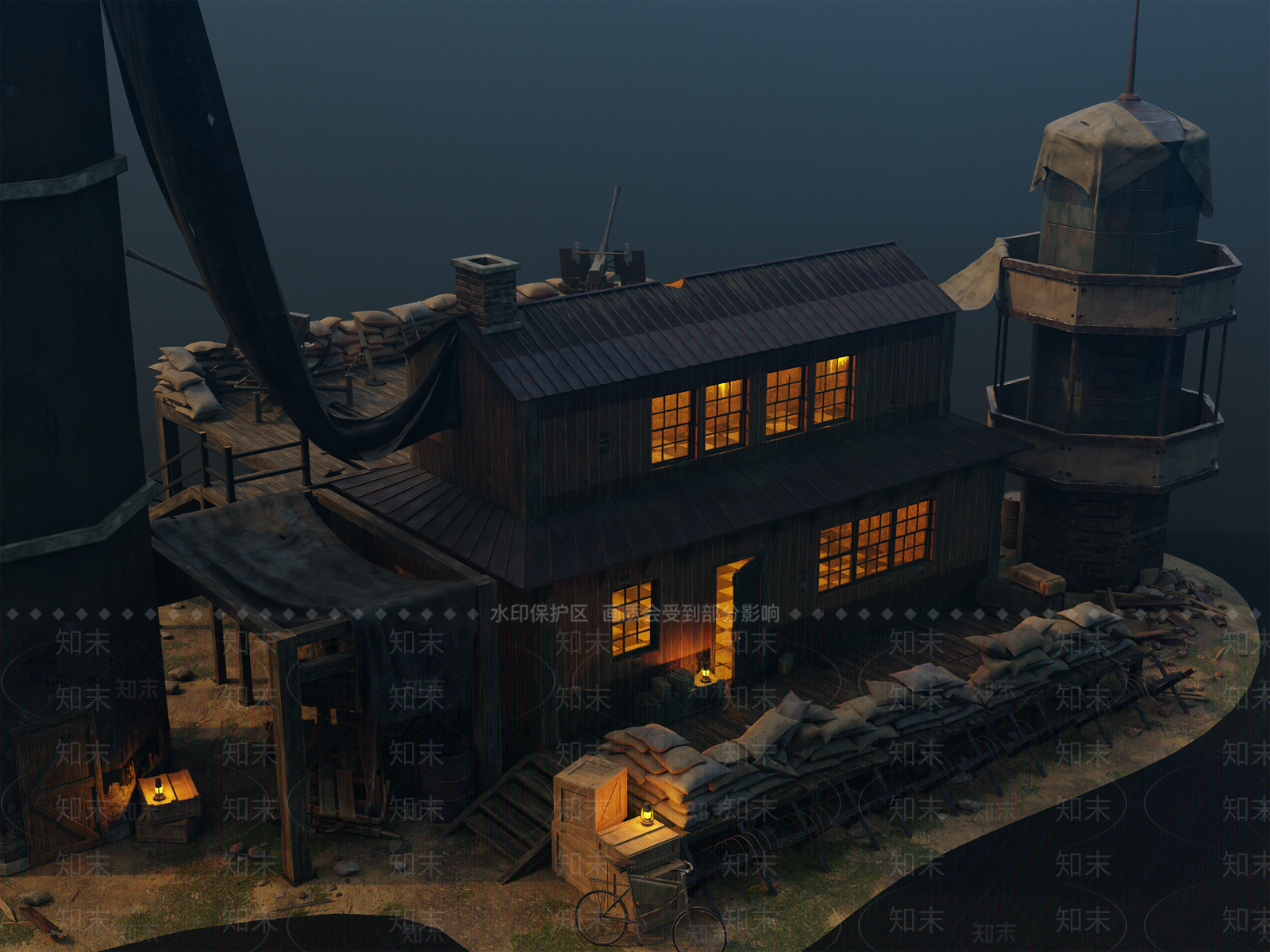 欧式复古风格建筑SU模型下载【ID:1202375974】