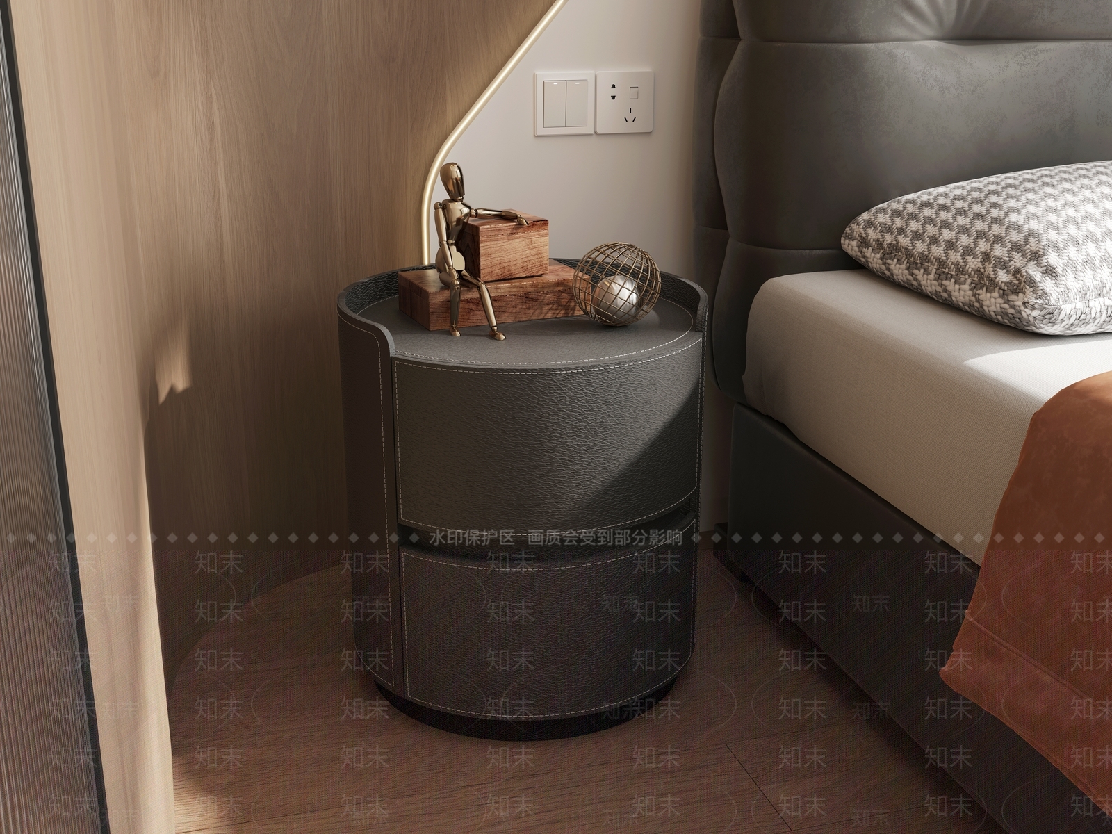 现代意式床头柜3D模型下载【ID:1202379620】
