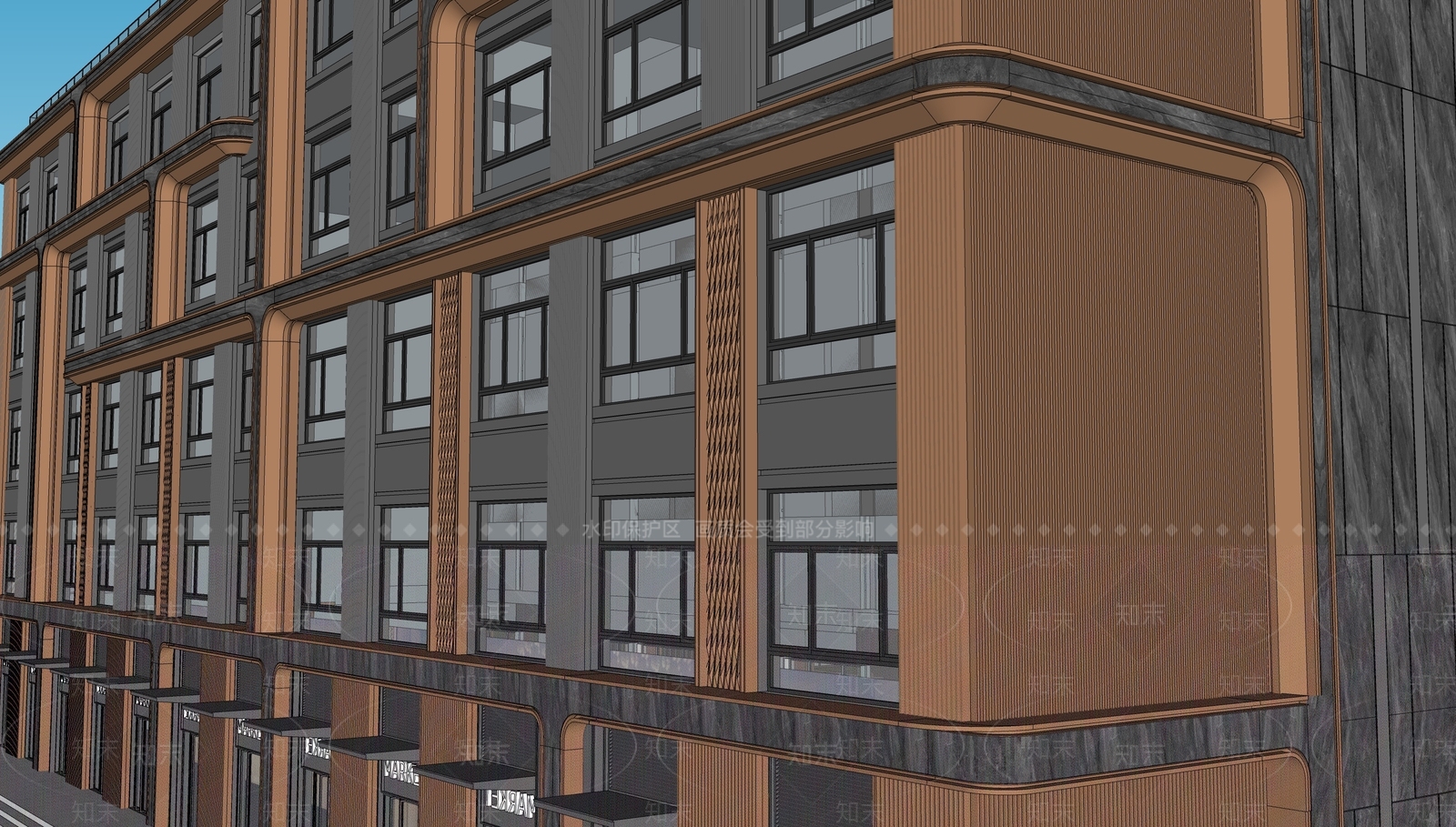 欧式现代酒店建筑SU模型下载【ID:1203336104】