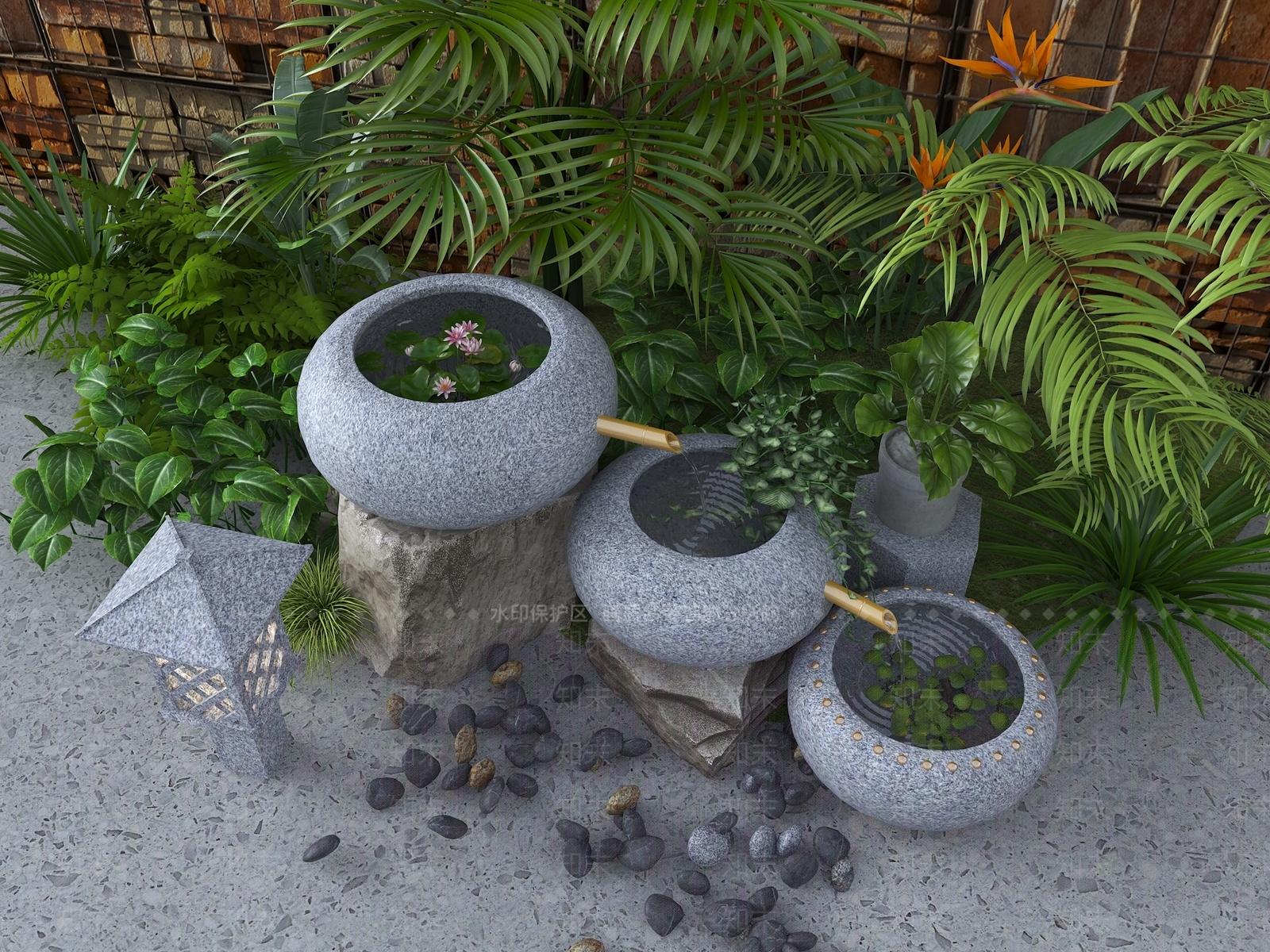 现代其他水景设施SU模型下载【ID:1202380744】