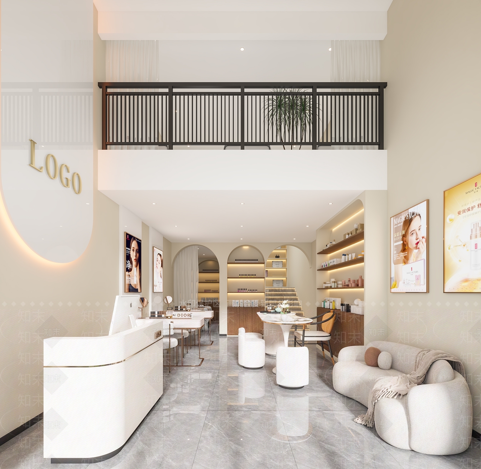 现代美甲店3D模型下载【ID:1202382739】