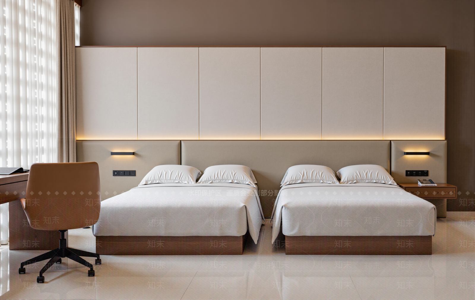 现代酒店客房SU模型下载【ID:1202383340】