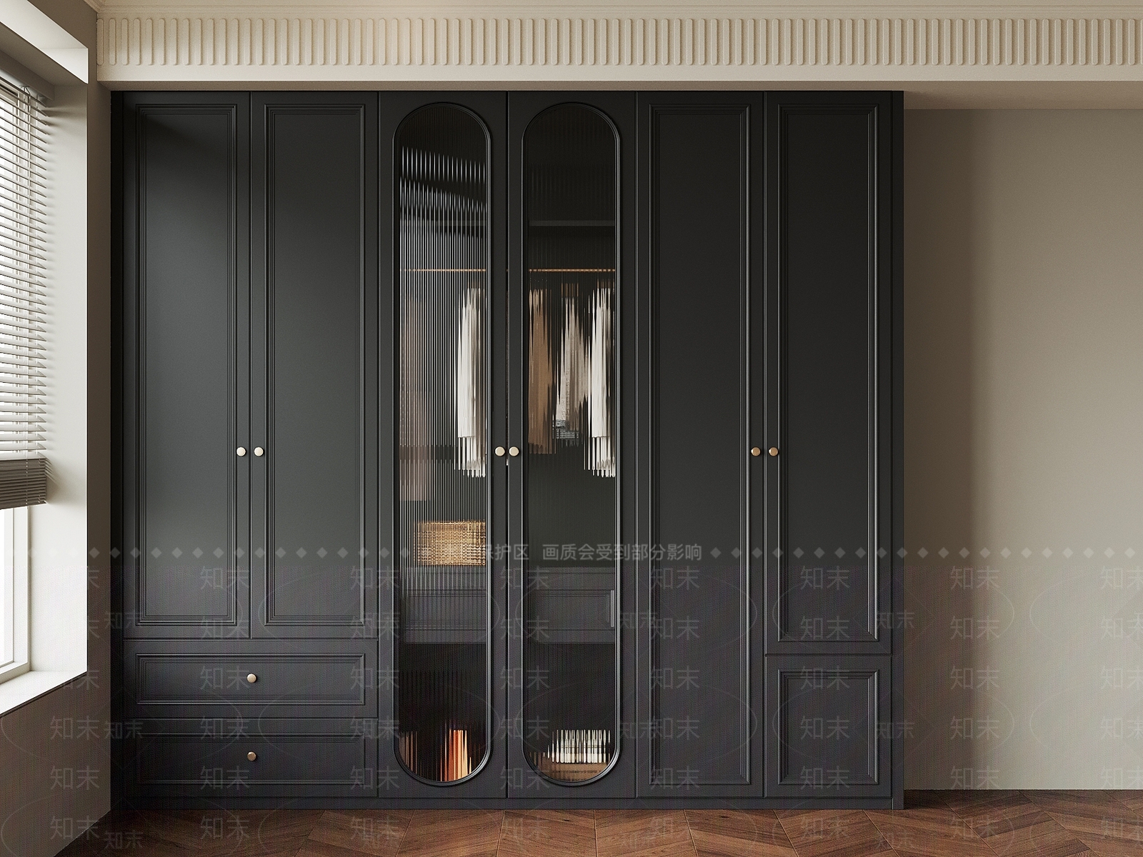 法式衣柜SU模型下载【ID:1202384690】