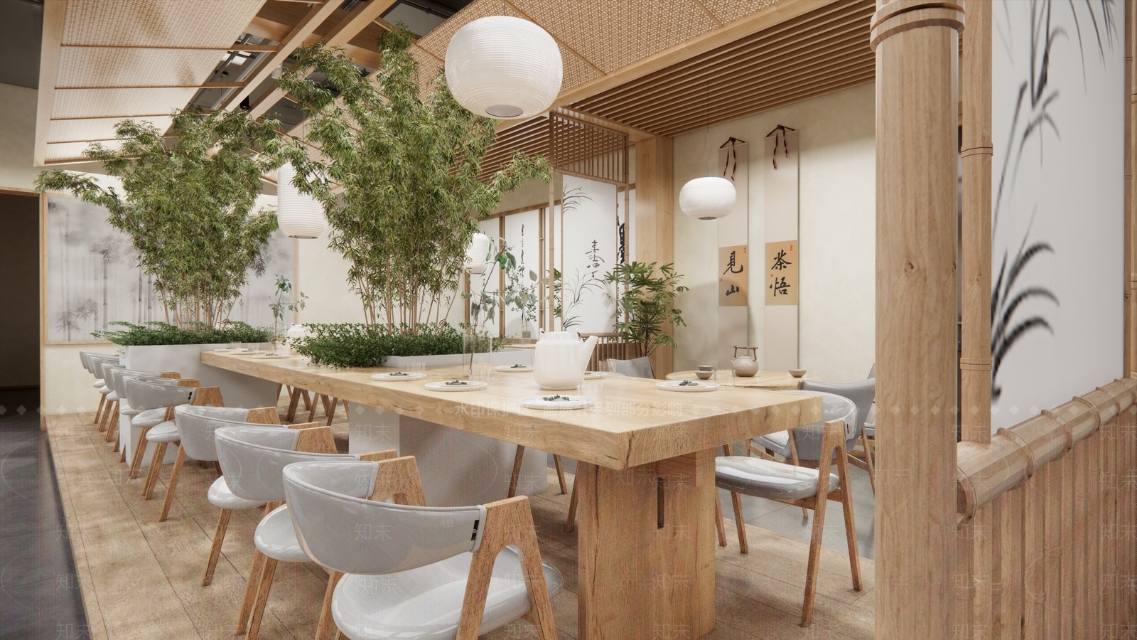 新中式中餐厅SU模型下载【ID:1202387041】
