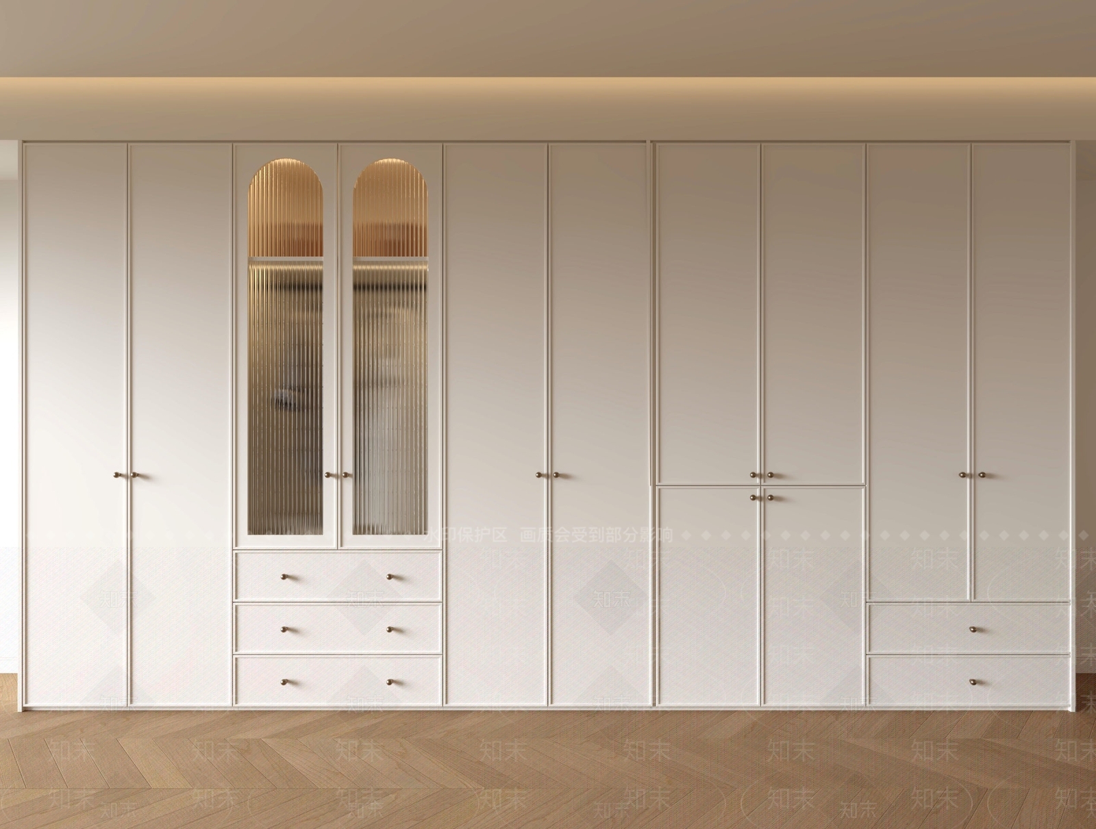 法式奶油衣柜SU模型下载【ID:1202387785】