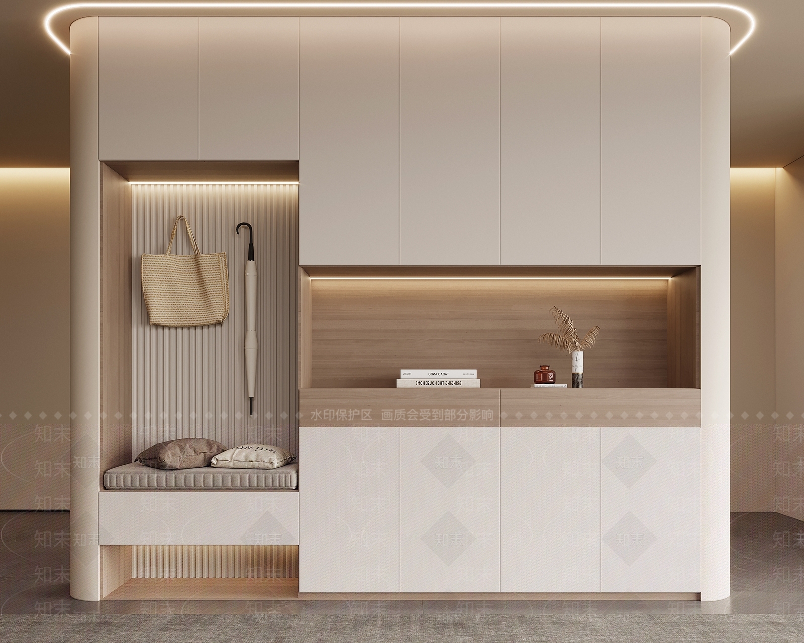 现代简约鞋柜SU模型下载【ID:1202389804】