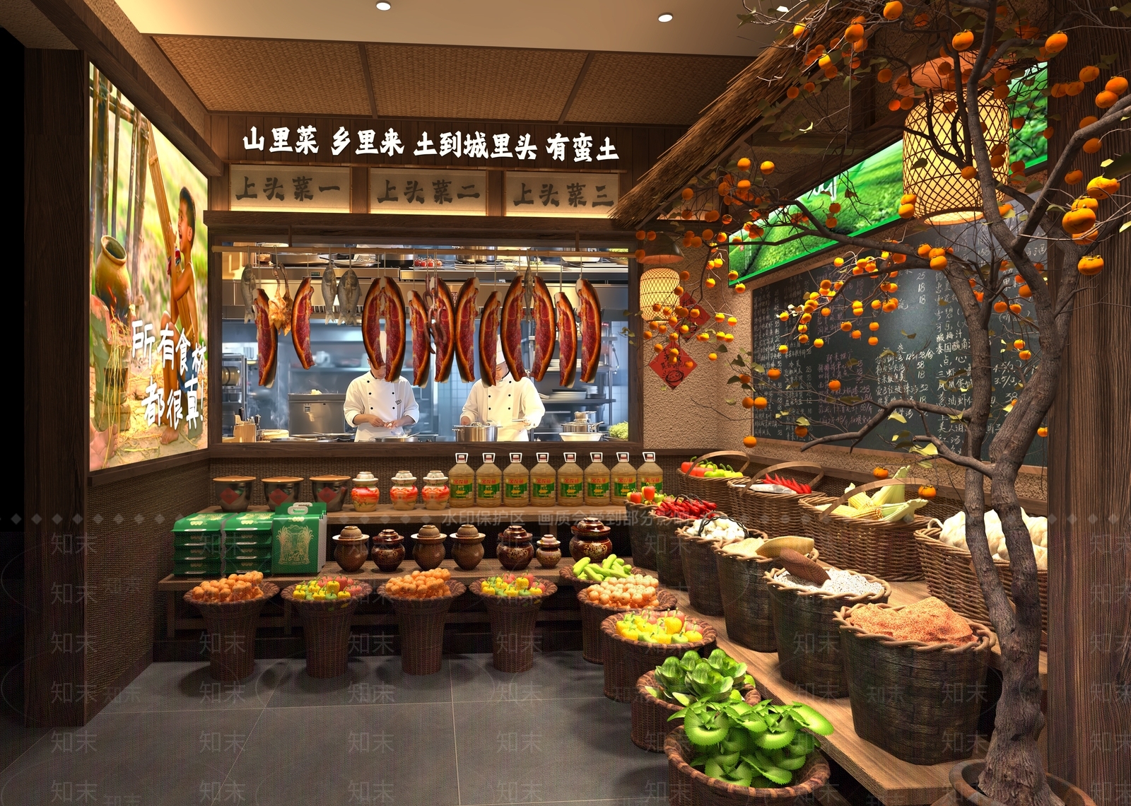 中式复古中餐厅3D模型下载【ID:1202392249】