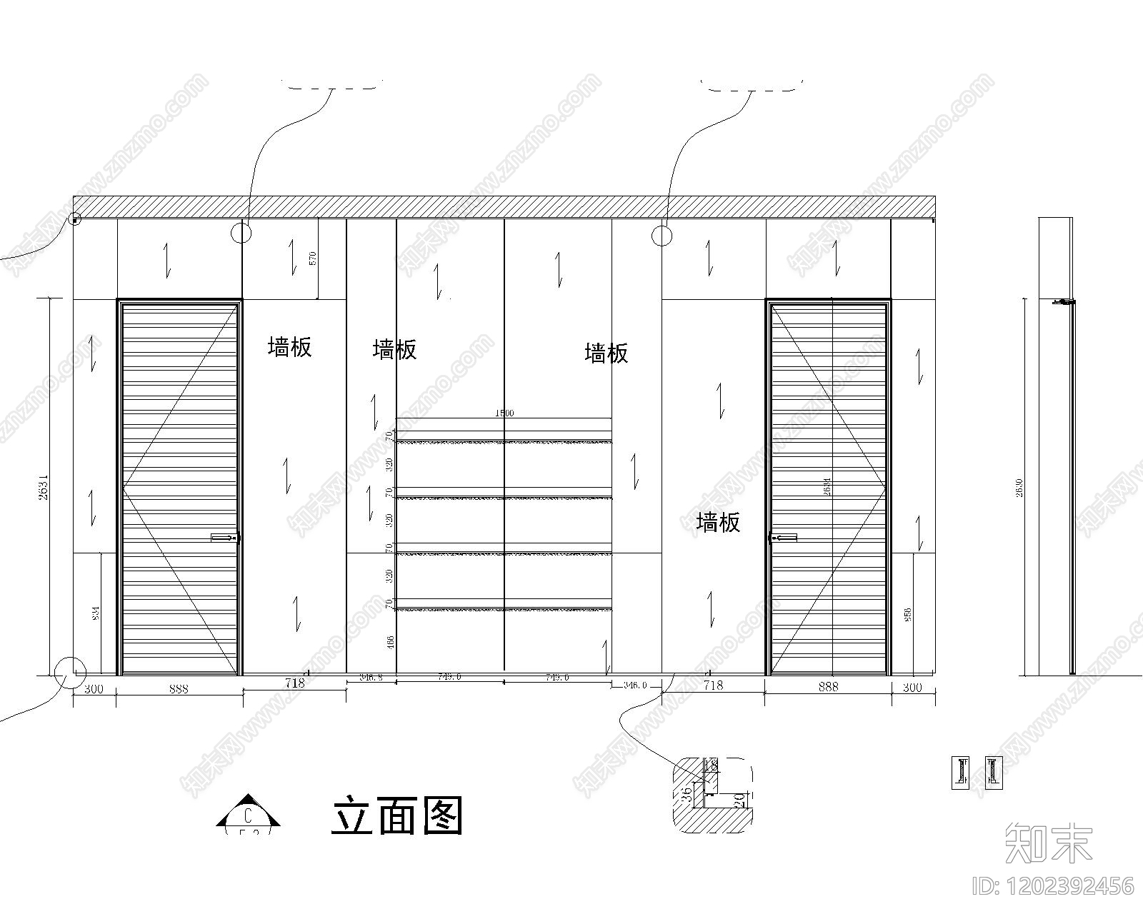 现代极简门施工图下载【ID:1202392456】