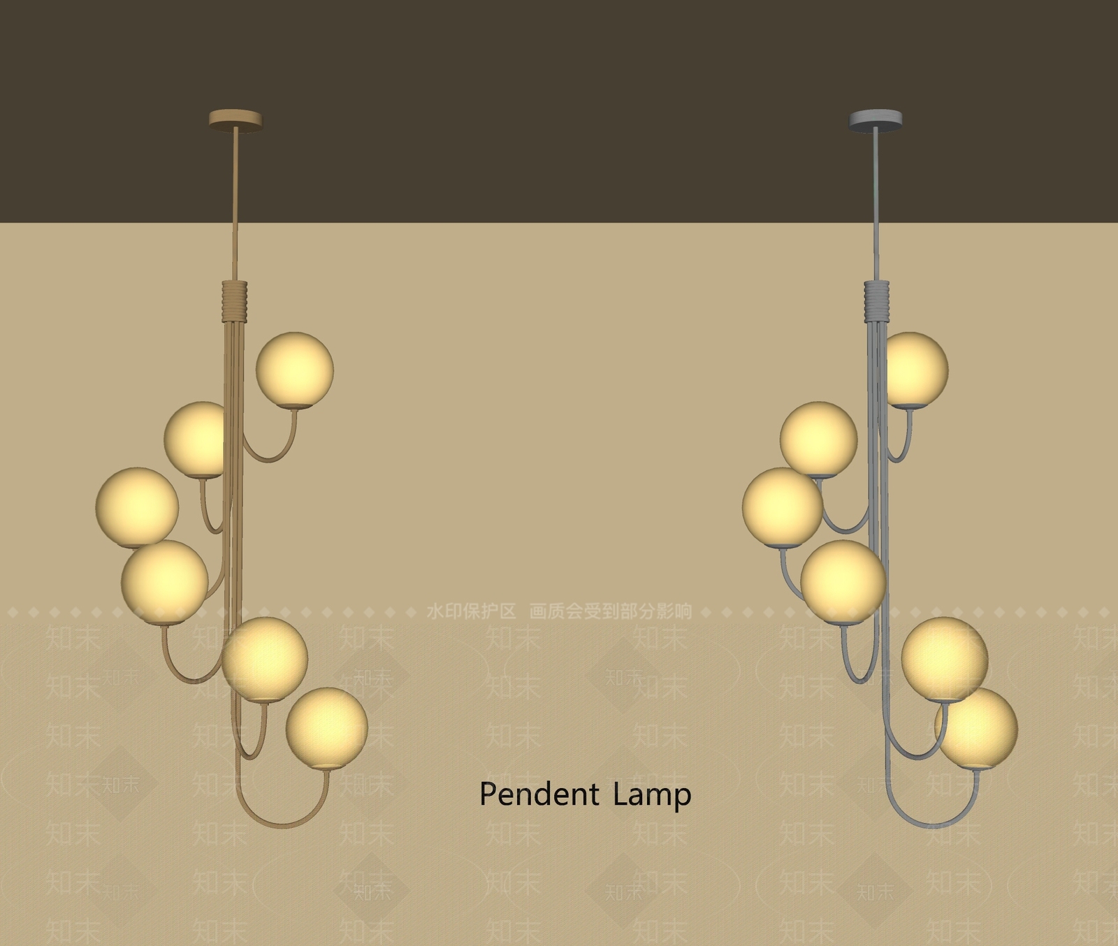 现代极简吊灯SU模型下载【ID:1202393349】