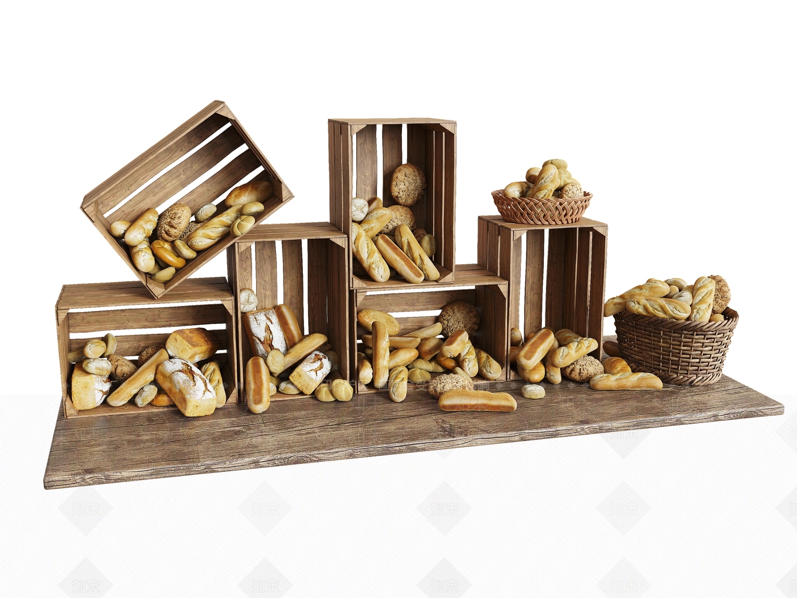 复古甜品面包店SU模型下载【ID:1202394672】