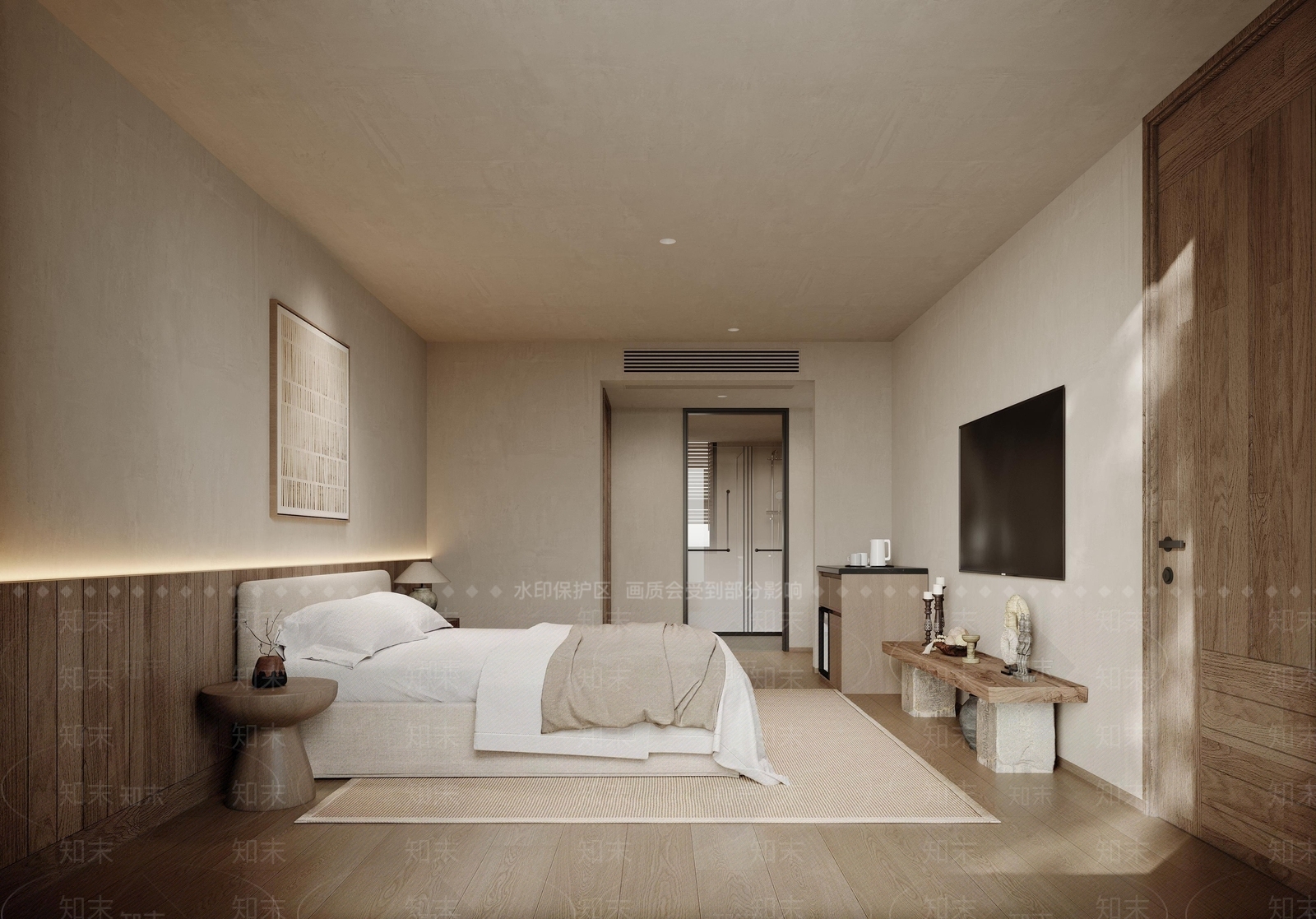 简约侘寂民宿3D模型下载【ID:1202601537】