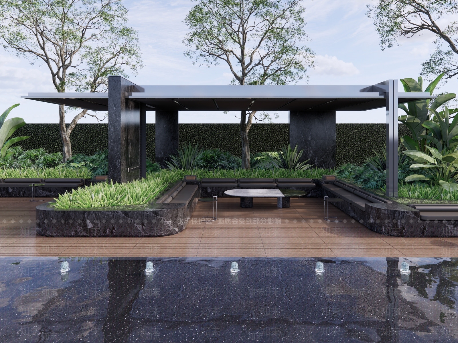 现代屋顶花园SU模型下载【ID:1202397707】