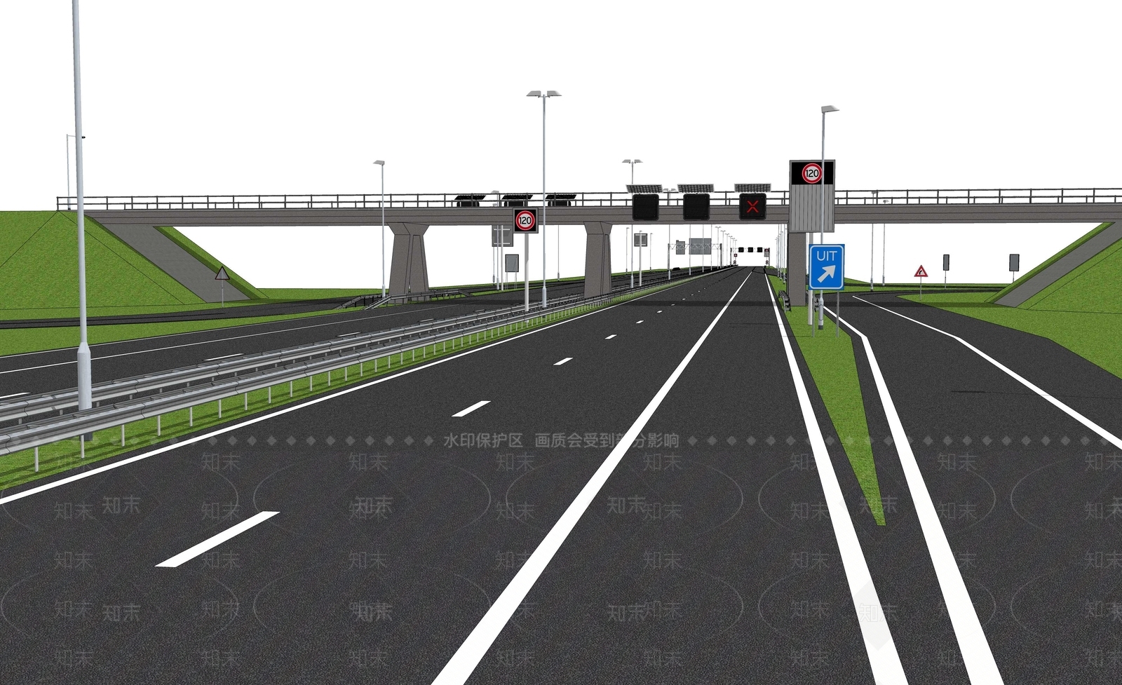 现代道路SU模型下载【ID:1202399937】