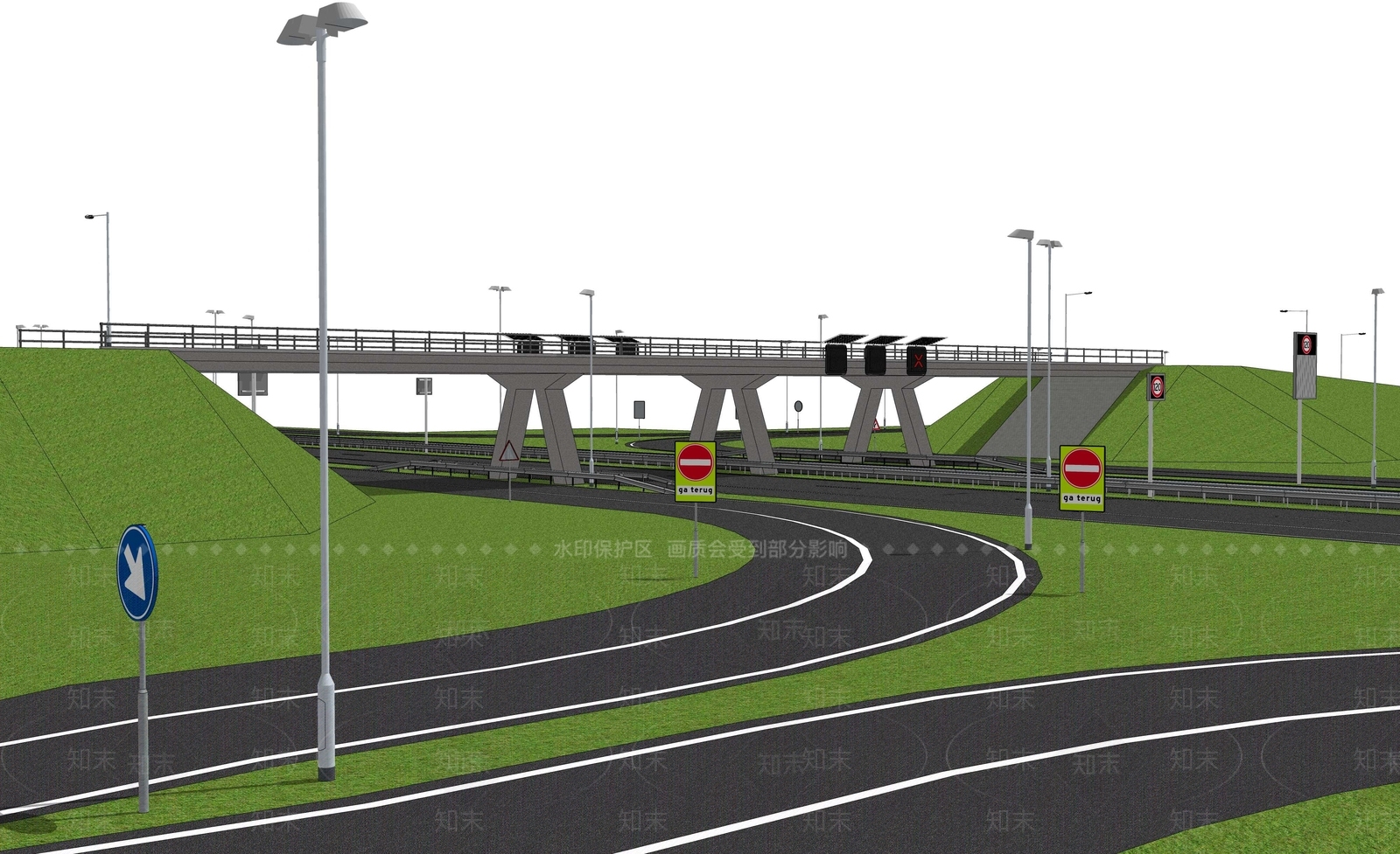 现代道路SU模型下载【ID:1202399937】