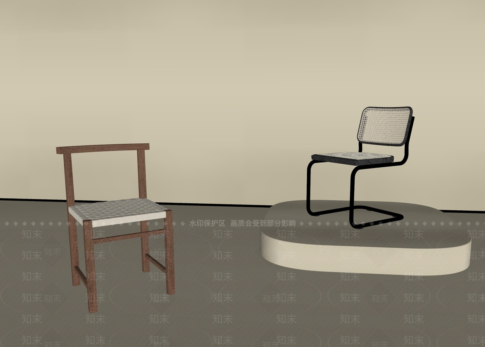 现代中古餐椅SU模型下载【ID:1202403006】