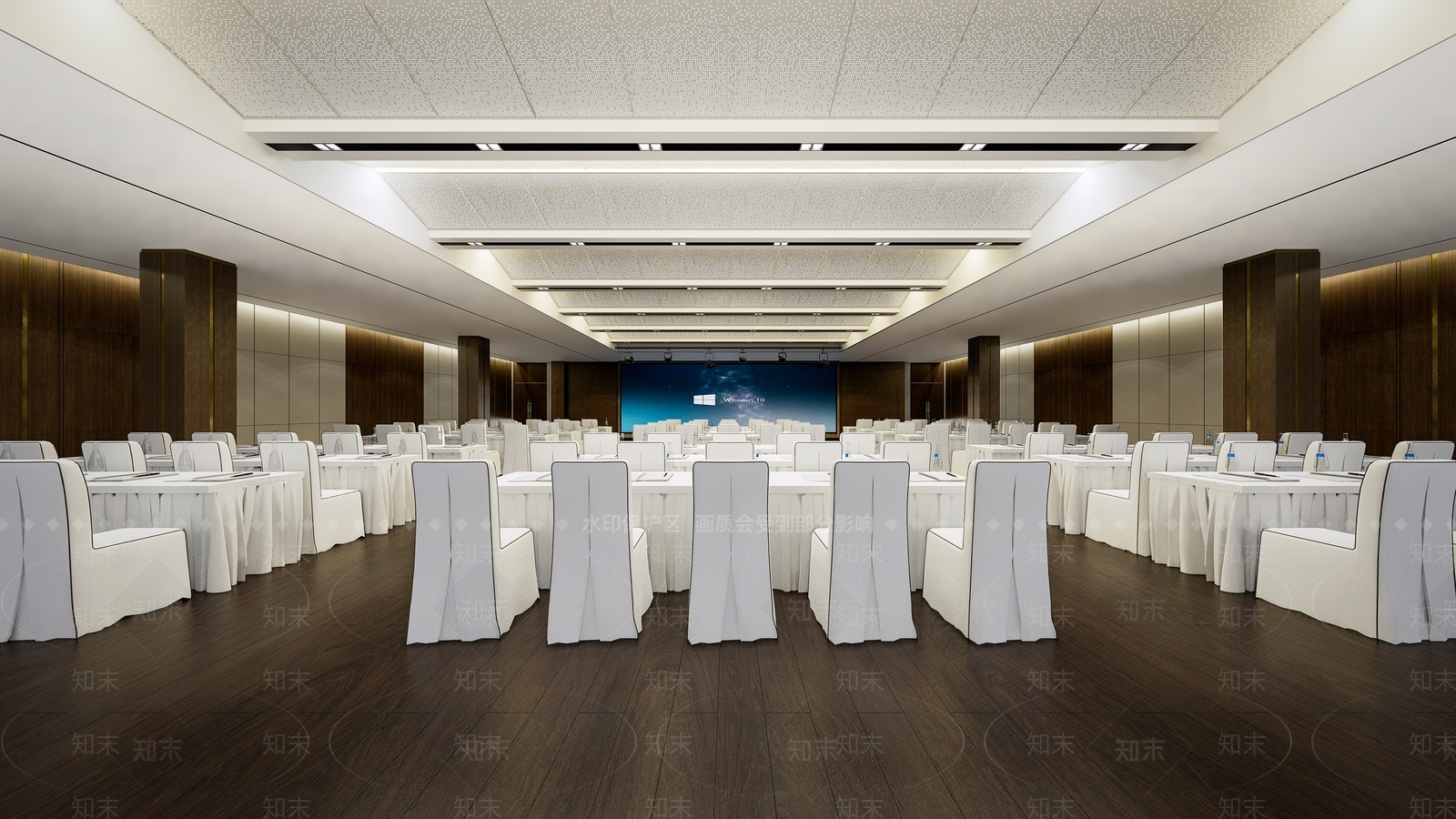 现代新中式宴会厅SU模型下载【ID:1202404188】
