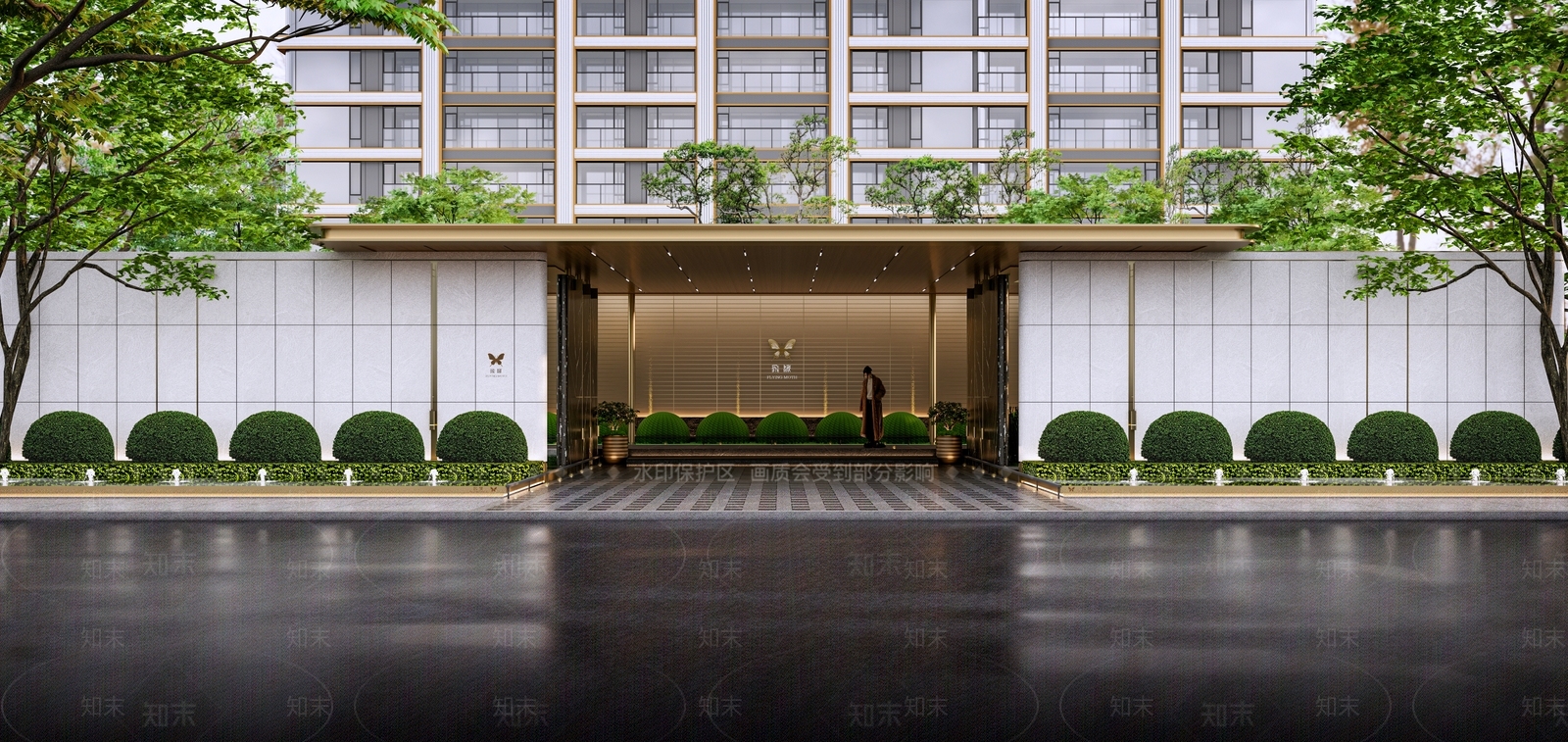 现代简约住宅区景观SU模型下载【ID:1202562347】