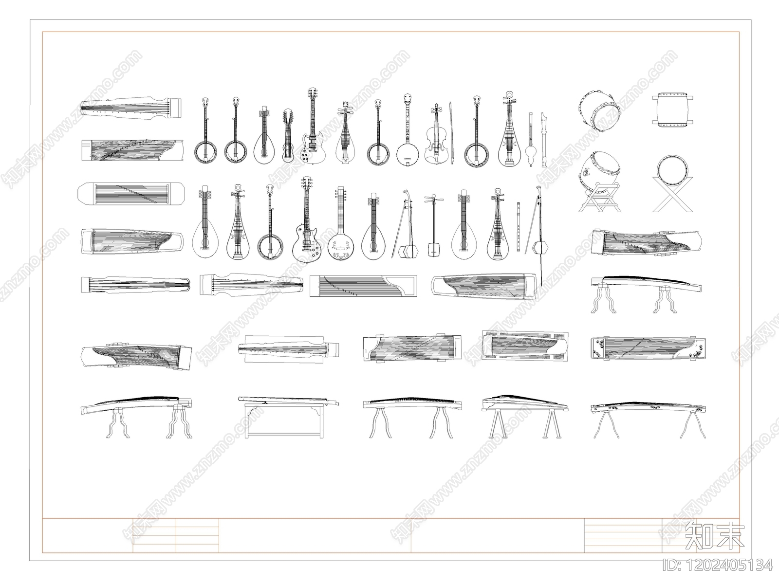 现代乐器施工图下载【ID:1202405134】