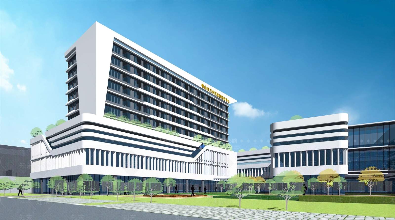 现代医院建筑SU模型下载【ID:1202406633】