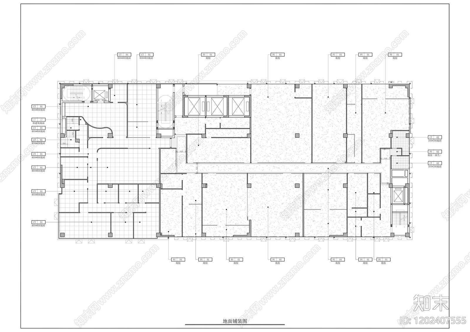 现代极简整体办公空间cad施工图下载【ID:1202407555】