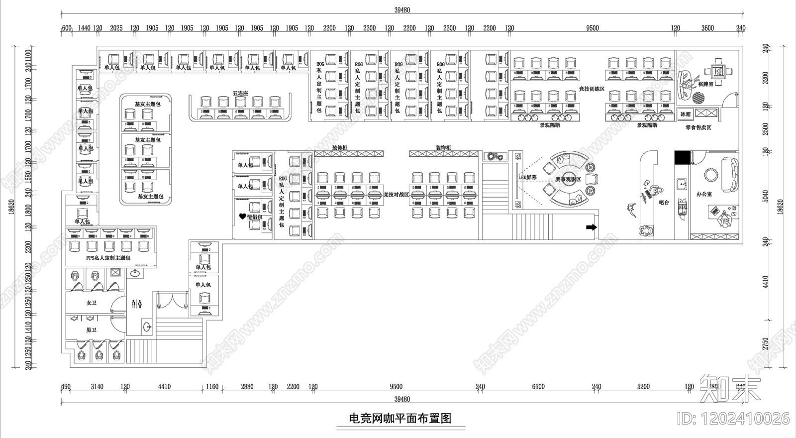 现代意式网吧施工图下载【ID:1202410026】