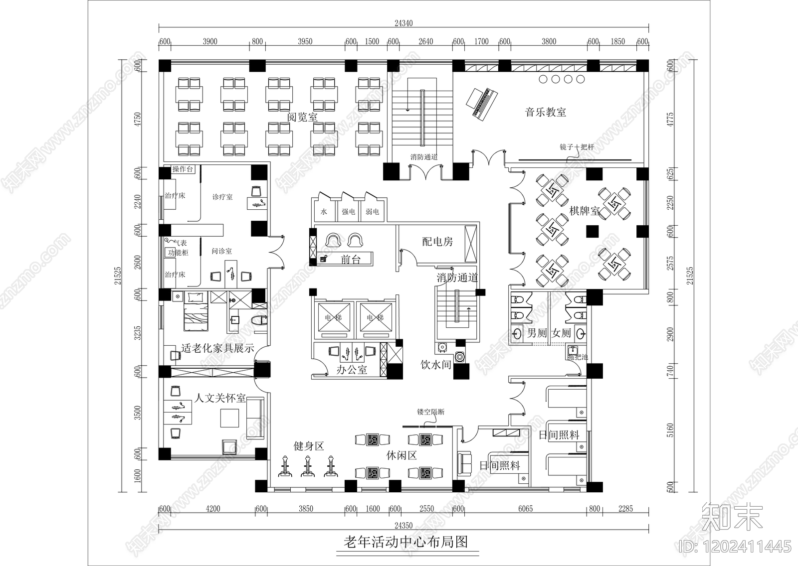 现代极简活动中心施工图下载【ID:1202411445】