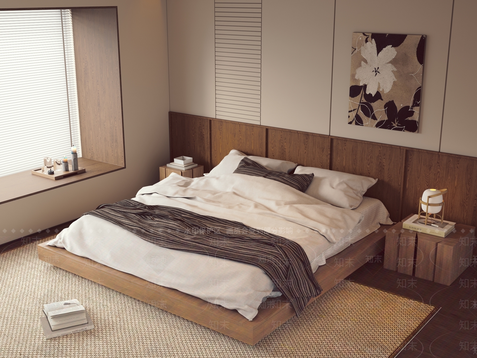 侘寂中古家居卧室SU模型下载【ID:1202411482】