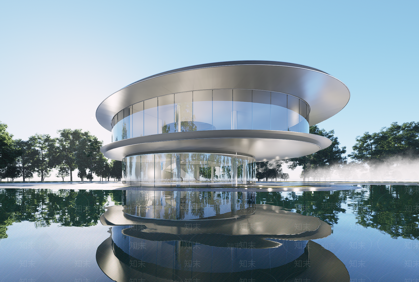 现代图书馆建筑SU模型下载【ID:1202415619】