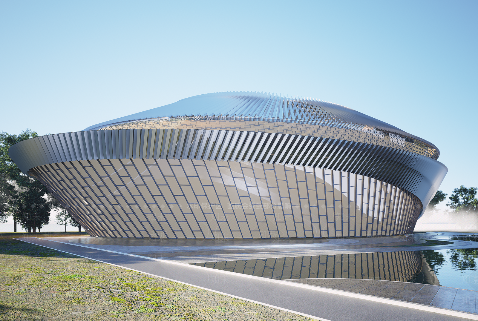 现代展览馆建筑SU模型下载【ID:1202416118】