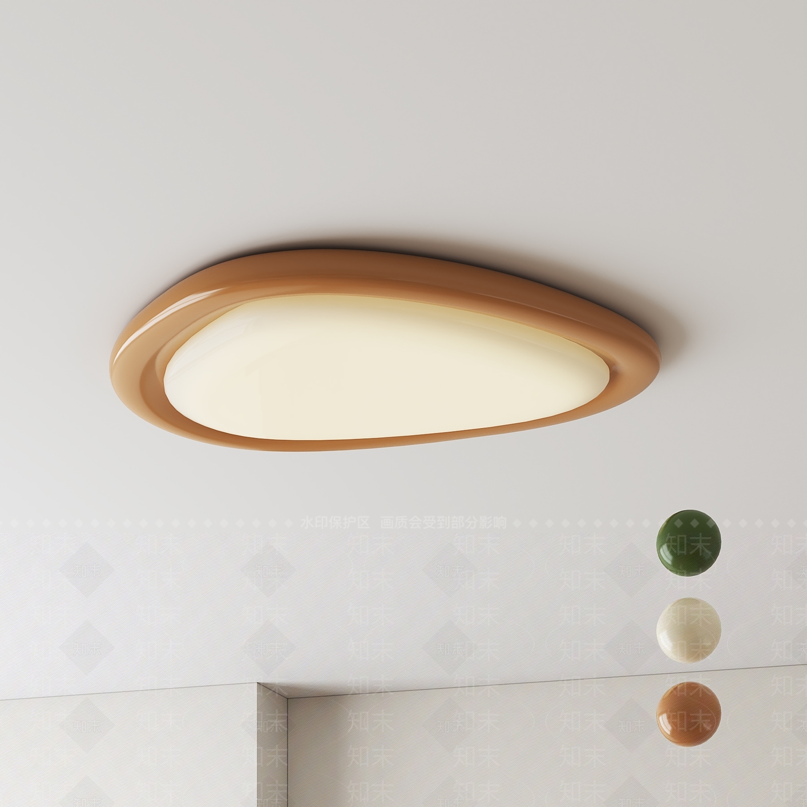 现代奶油吸顶灯SU模型下载【ID:1202420437】