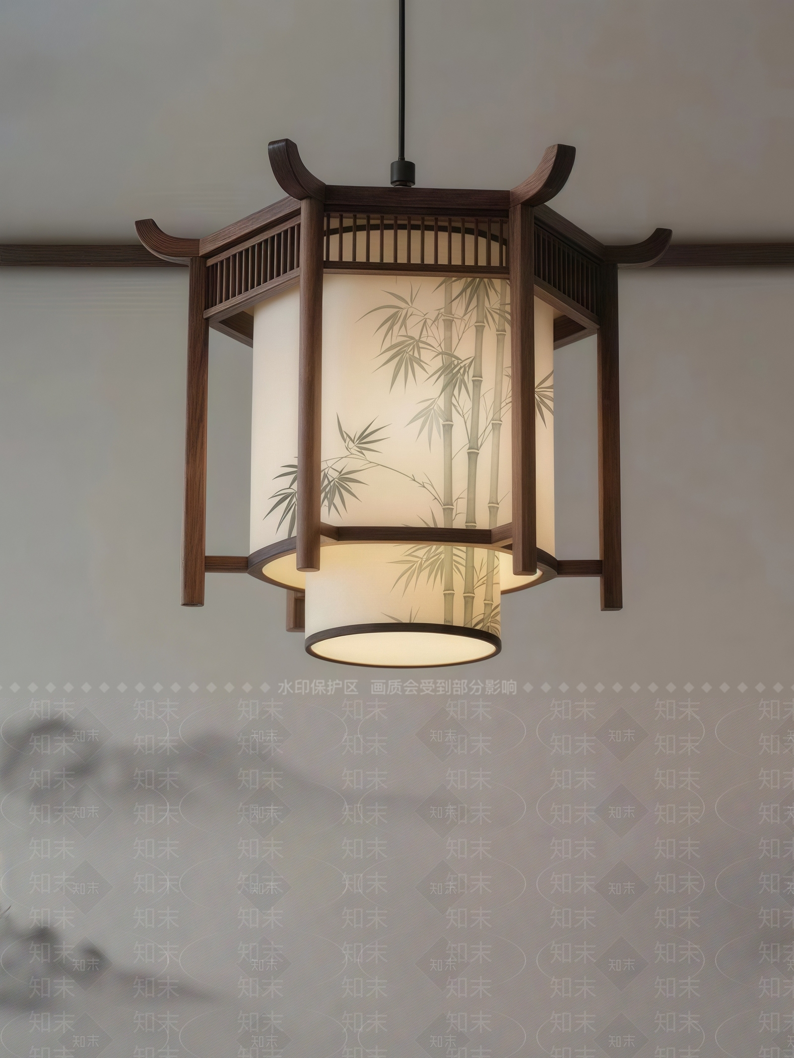 新中式中式餐厅吊灯SU模型下载【ID:1202422785】