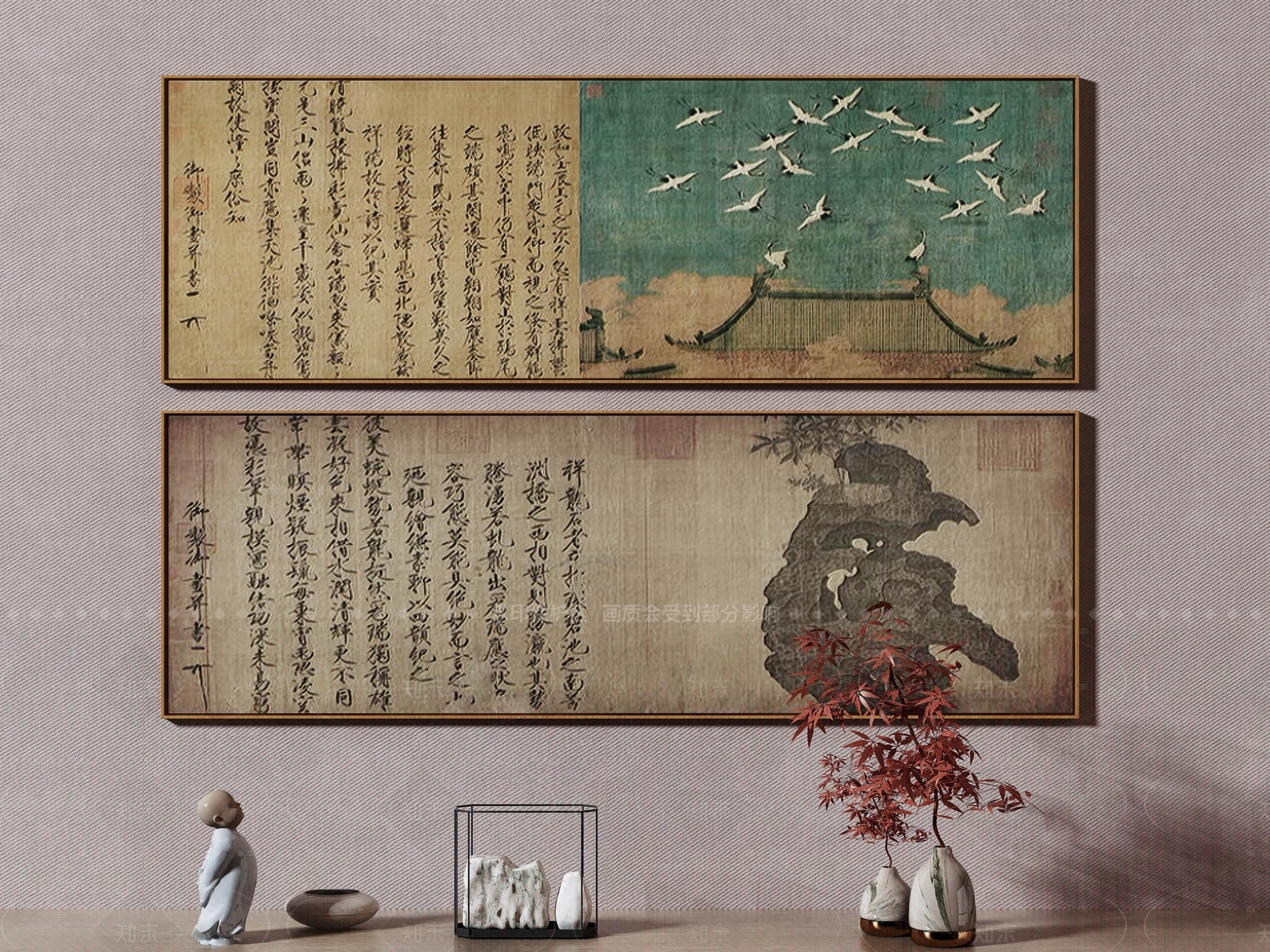 新中式侘寂挂画3D模型下载【ID:1205646061】