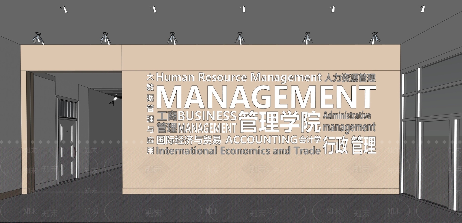 现代简约其他学校空间SU模型下载【ID:1202427964】