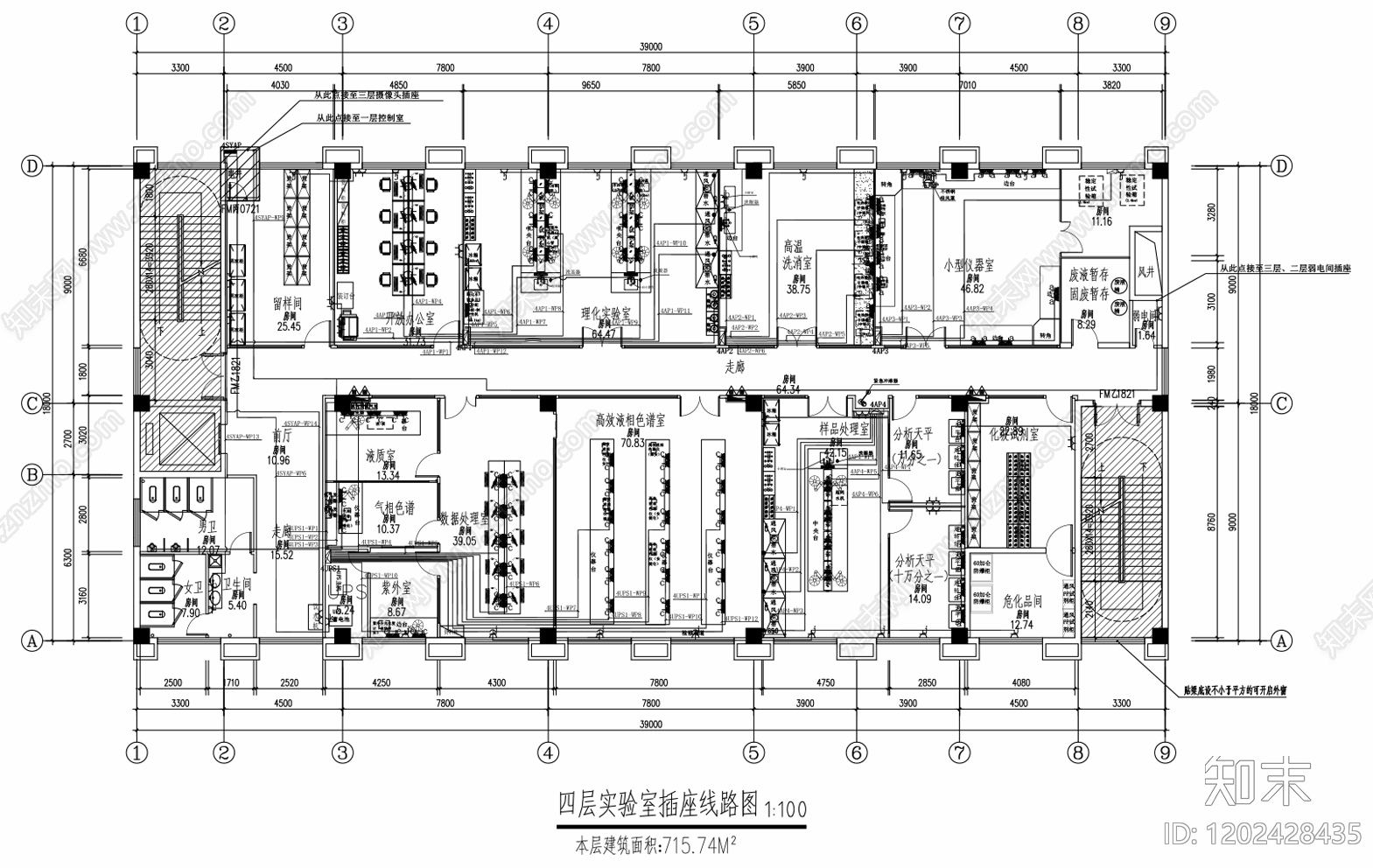 现代实验室cad施工图下载【ID:1202428435】