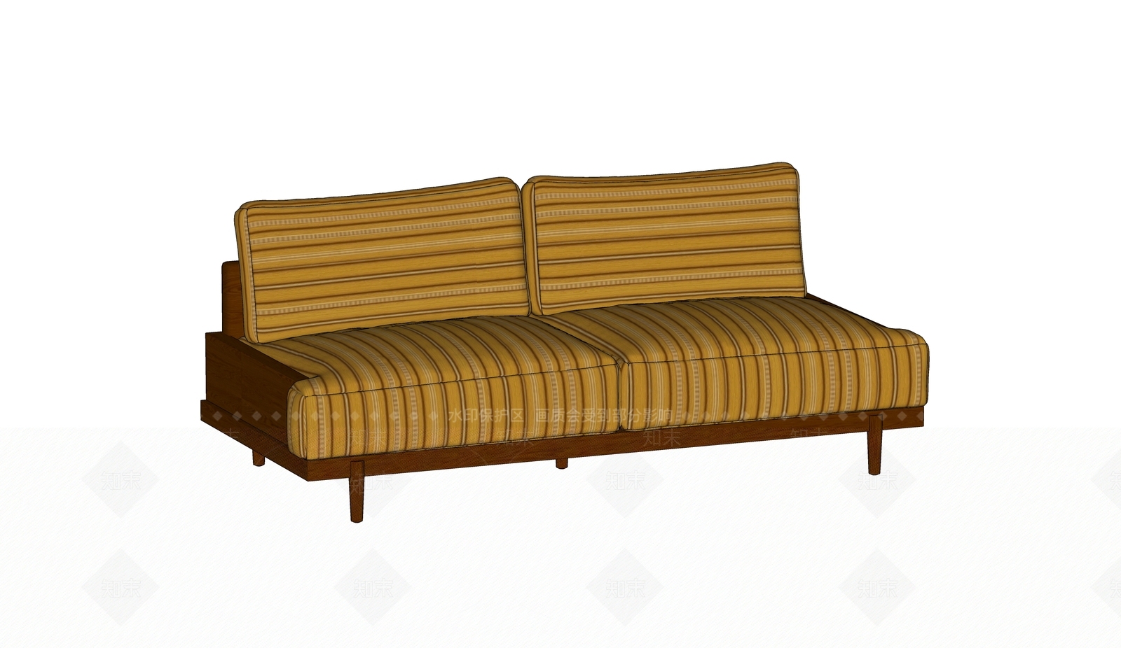 复古中古双人沙发SU模型下载【ID:1202429297】